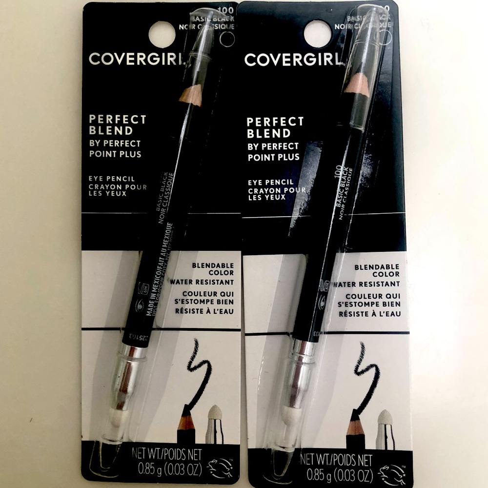 2X CoverGirl Perfect Blend Eye Pencil Eyeliner #100 Basic Black NIP